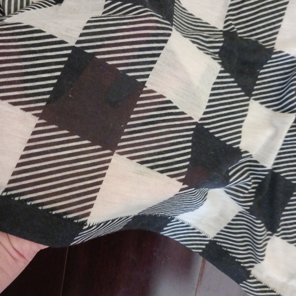 Rag & Bone T-shirt Black White Houndstooth Top Long Sleeve - Picture 6 of 8